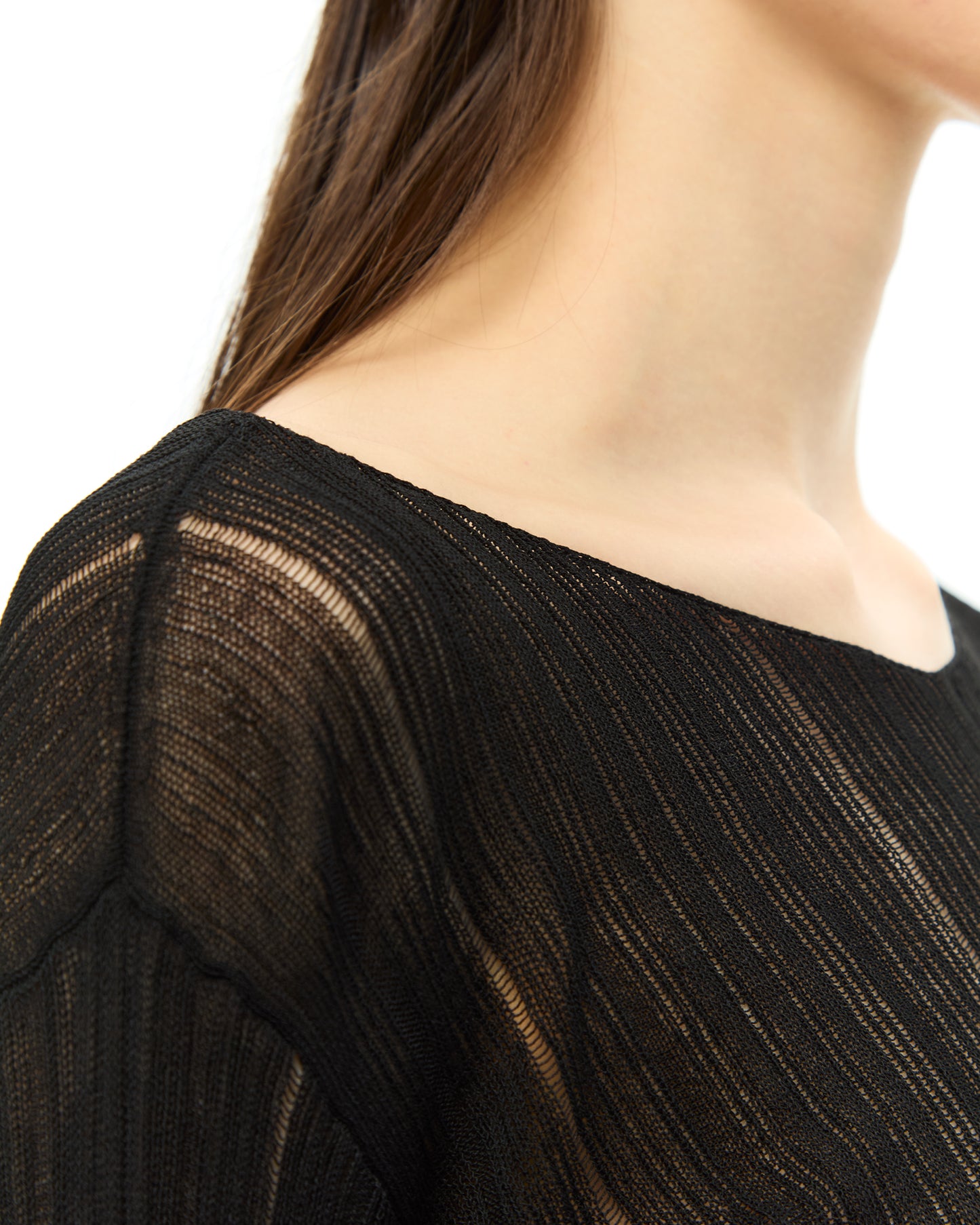 _MALLONI Maglia con scollo ampio NERO