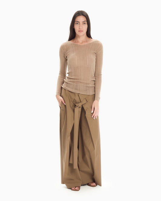 _MALLONI Maglia con scollo ampio BEIGE