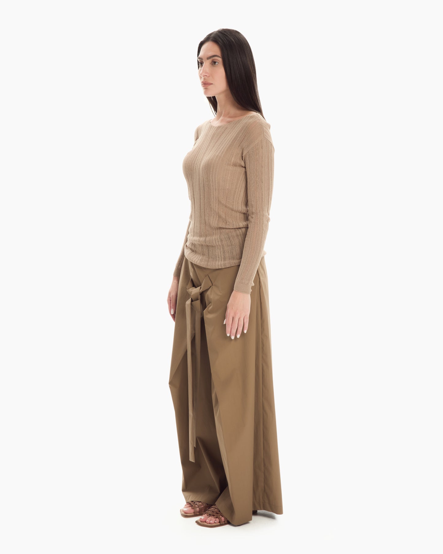 _MALLONI Maglia con scollo ampio BEIGE