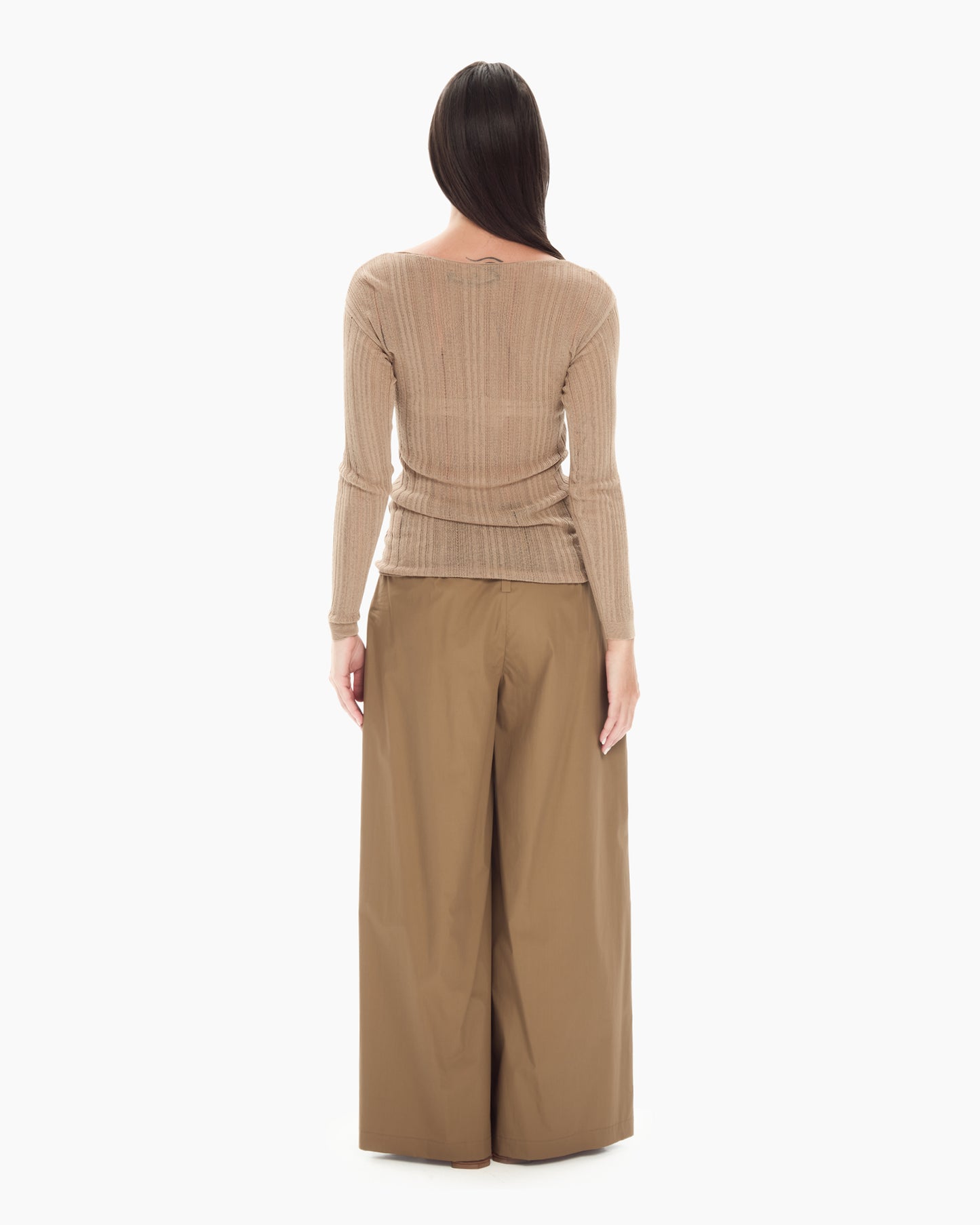 _MALLONI Maglia con scollo ampio BEIGE