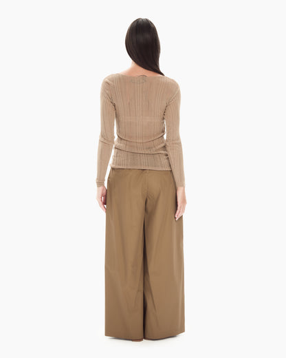 _MALLONI Maglia con scollo ampio BEIGE