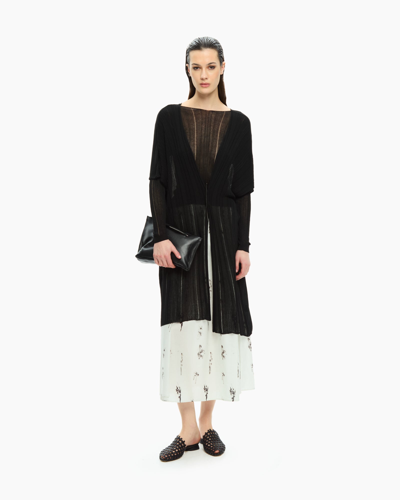 _MALLONI Cardigan lungo NERO