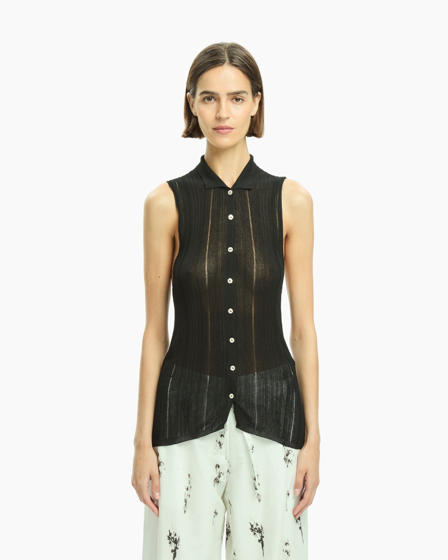 _MALLONI Top senza maniche NERO