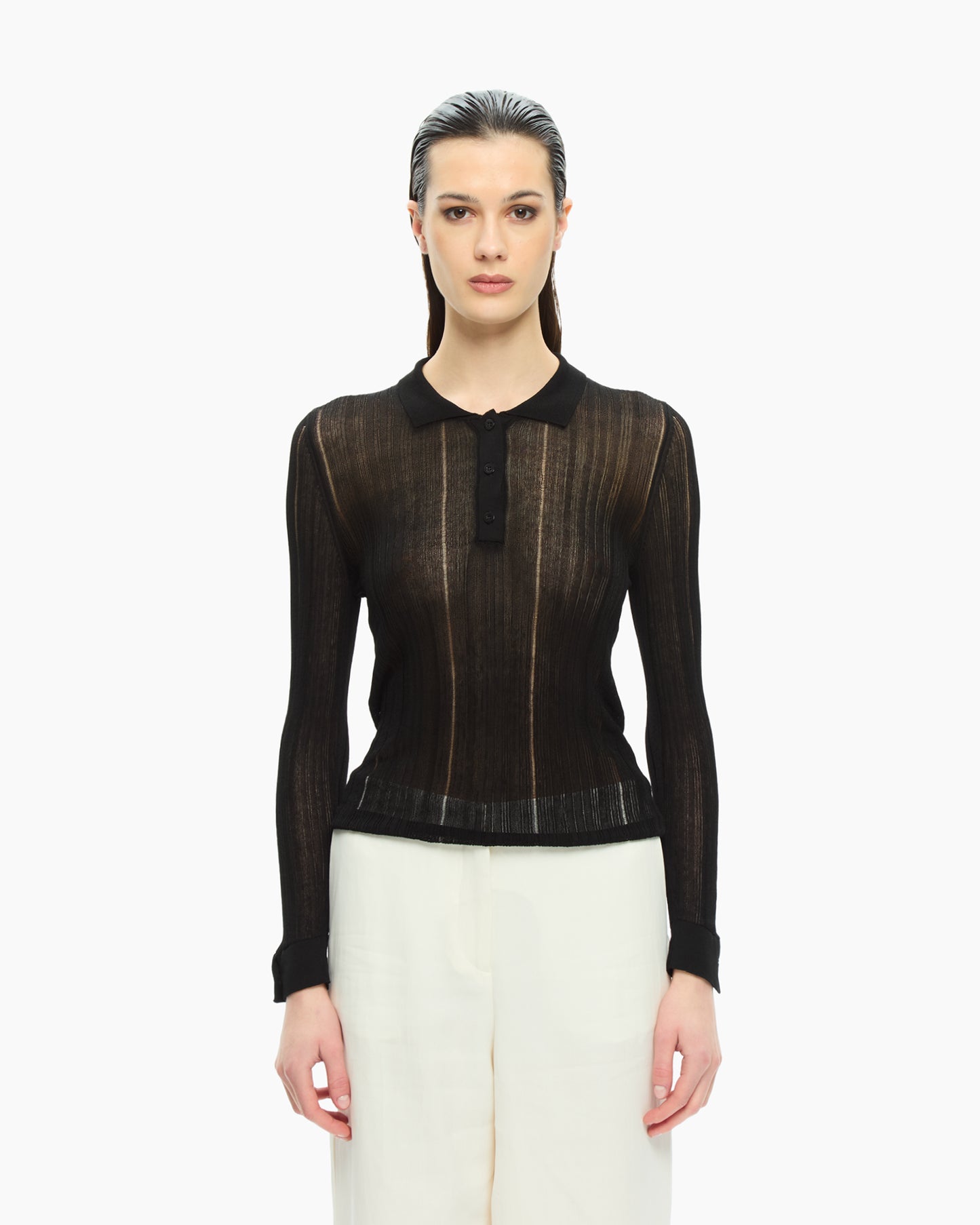 _MALLONI Maglia serafino NERO
