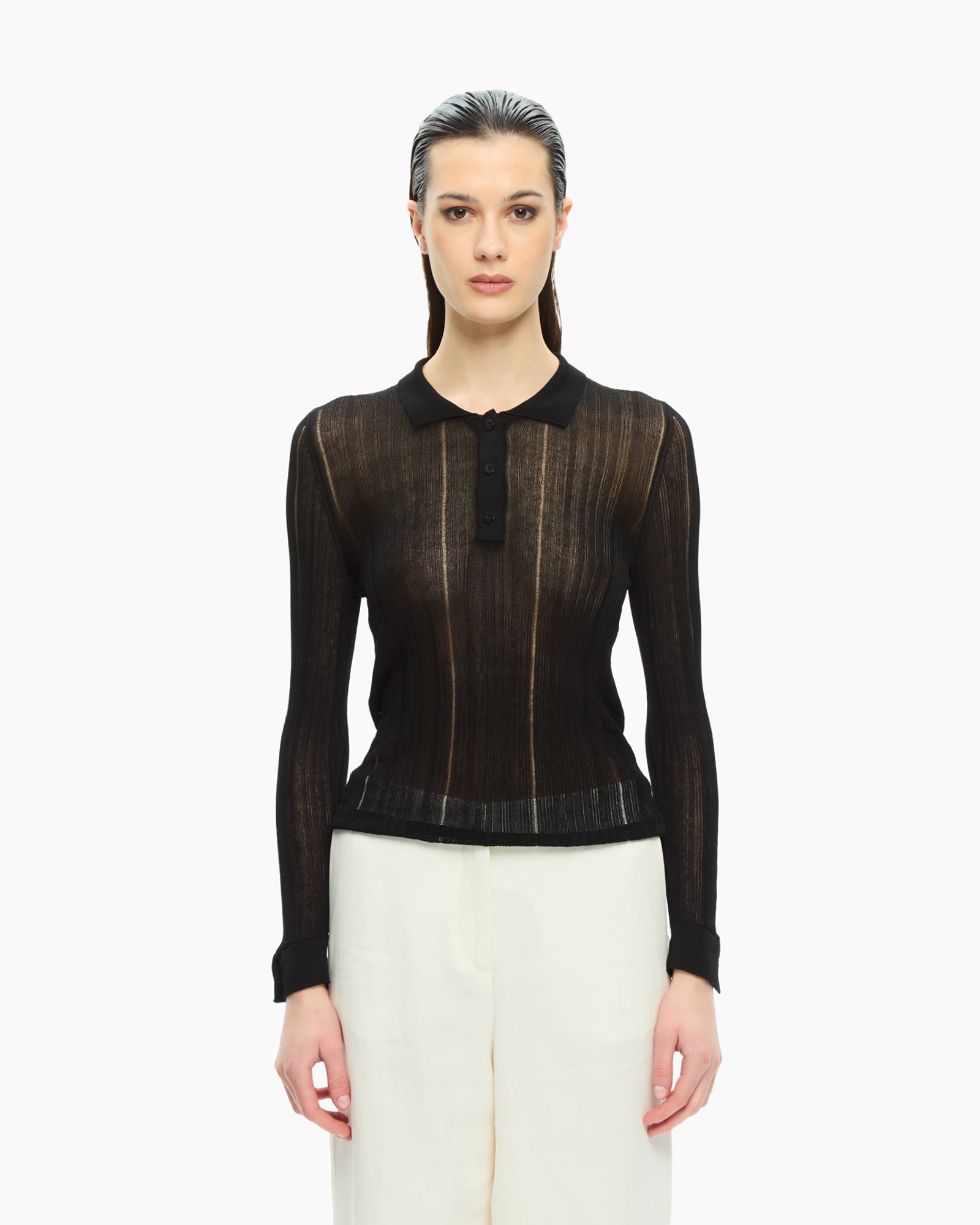 _MALLONI Maglia serafino NERO