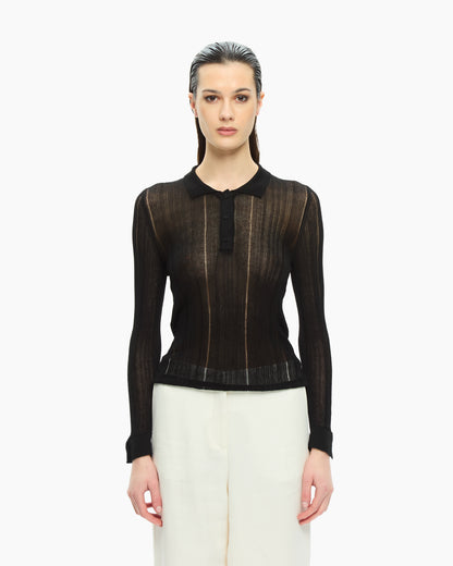 _MALLONI Maglia serafino NERO
