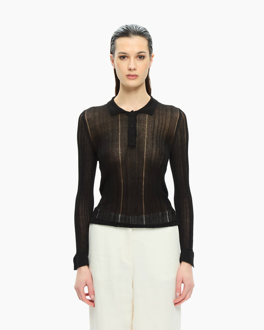 _MALLONI Maglia serafino NERO