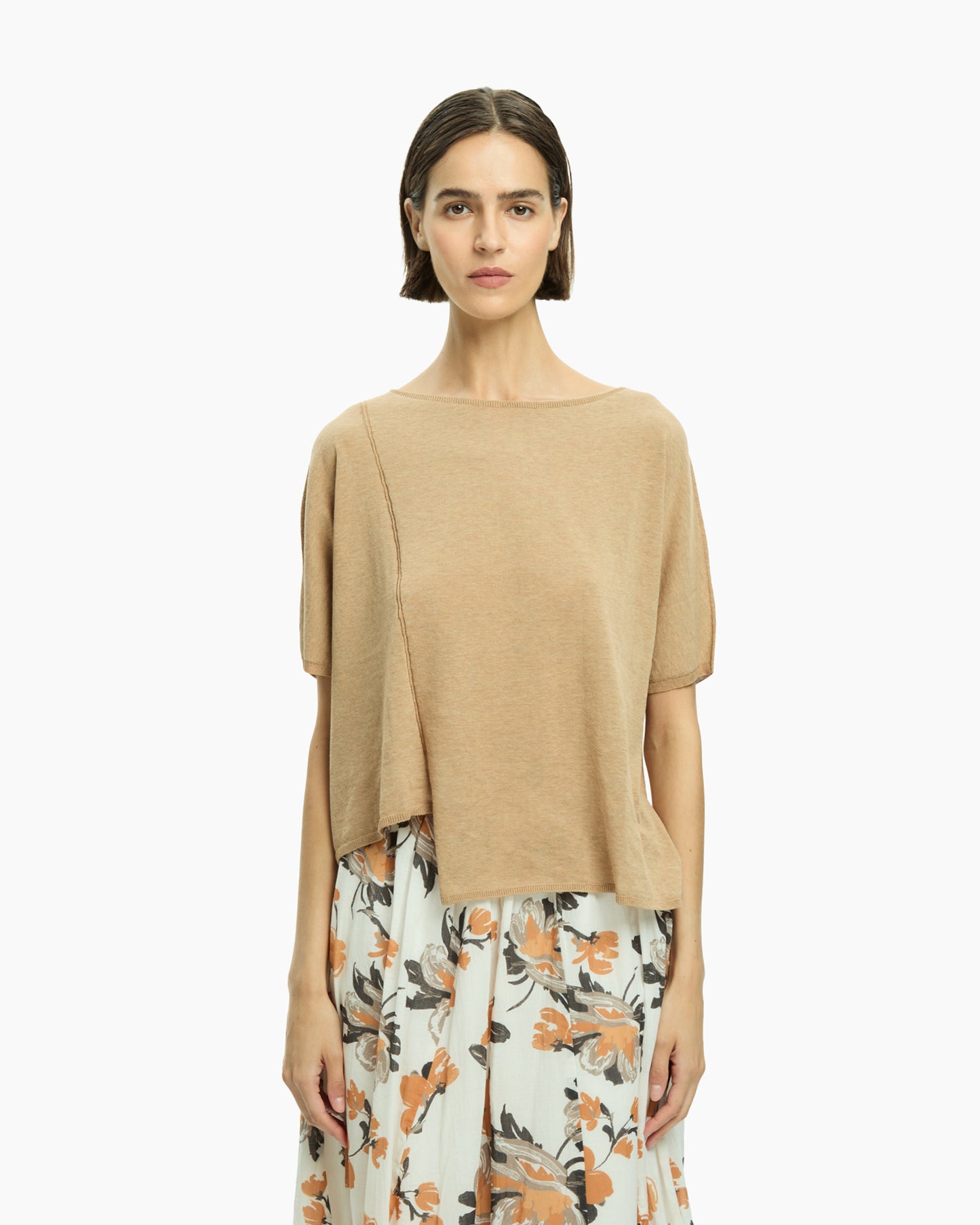 _MALLONI Top asimmetrico BEIGE