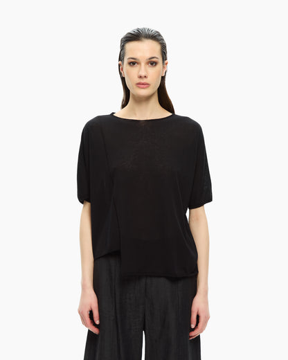 _MALLONI Top asimmetrico NERO