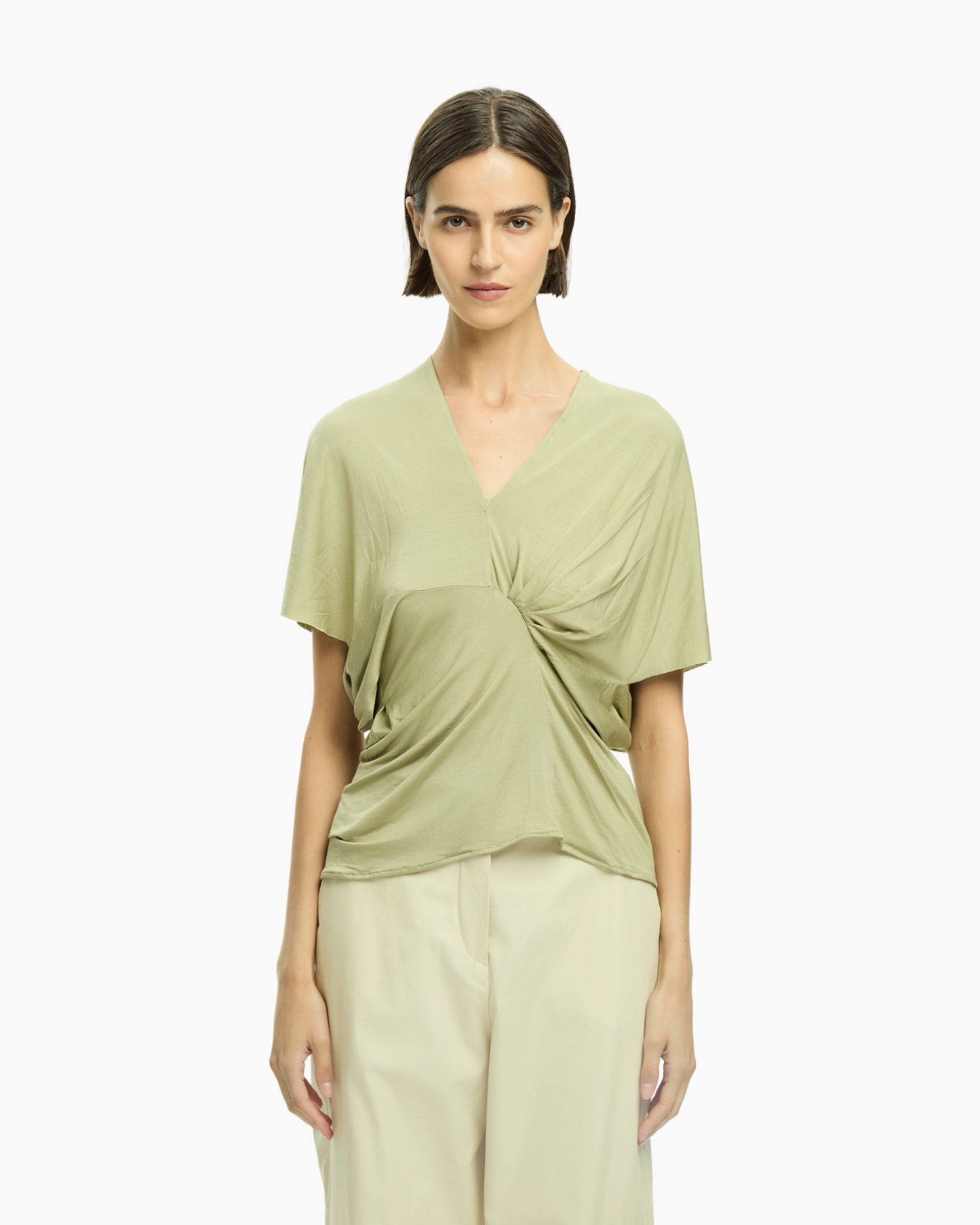 _MALLONI Top con drappeggio VERDE