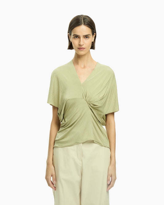 _MALLONI Top con drappeggio VERDE