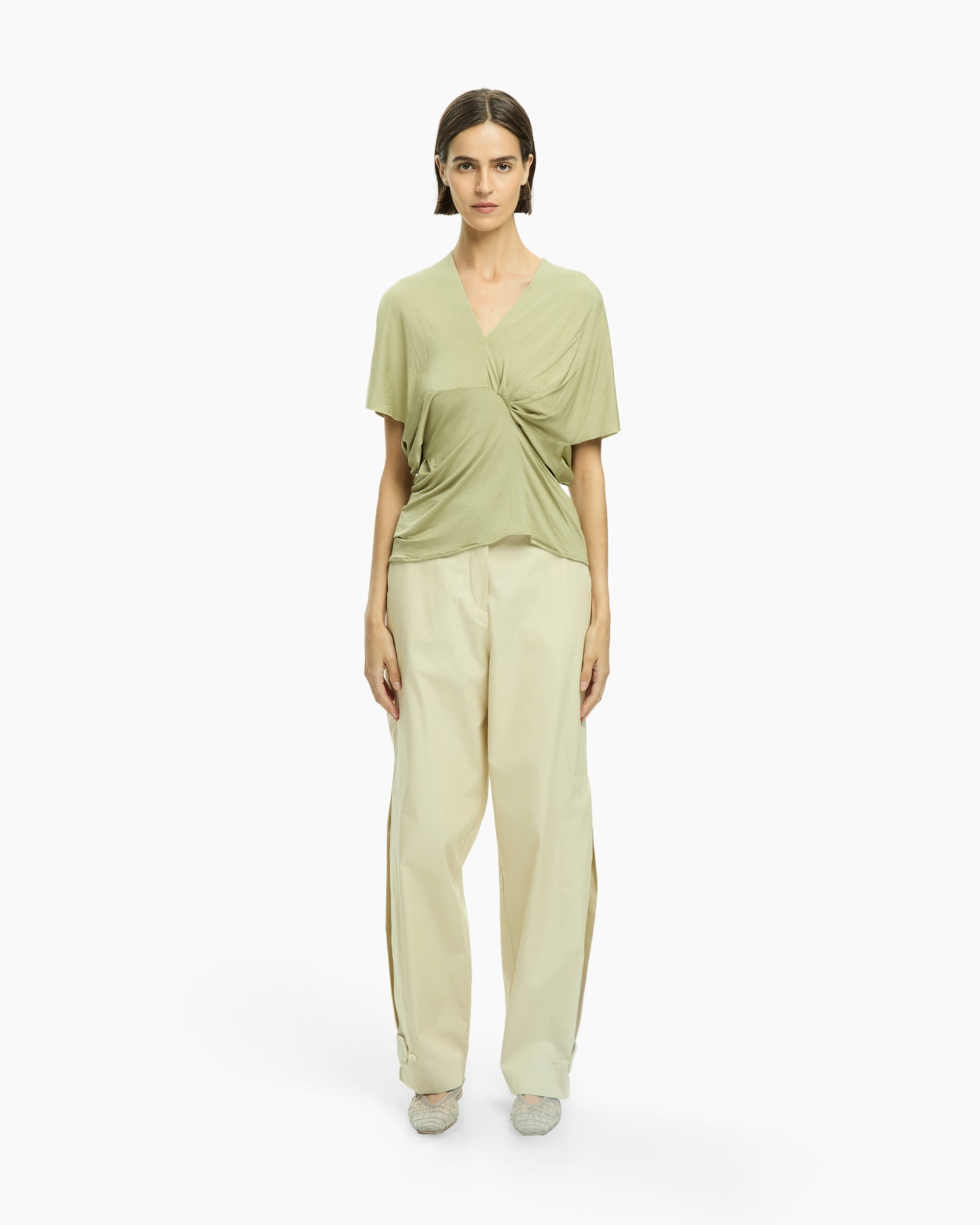 _MALLONI Top con drappeggio VERDE