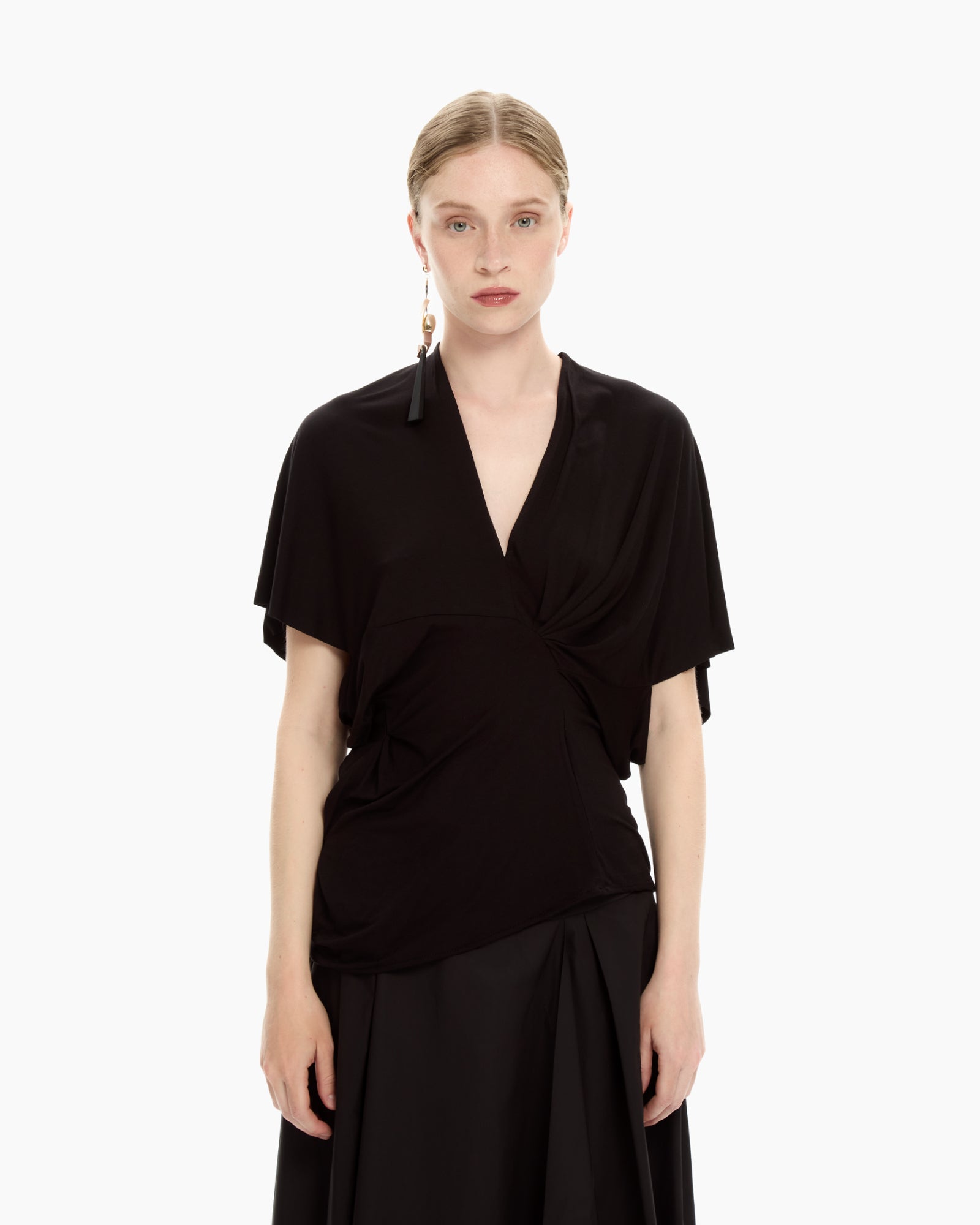 _MALLONI Top con drappeggio NERO