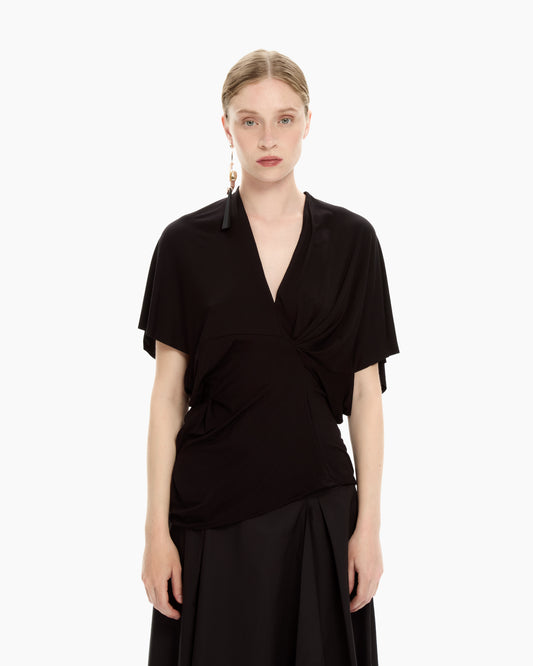 _MALLONI Top con drappeggio NERO