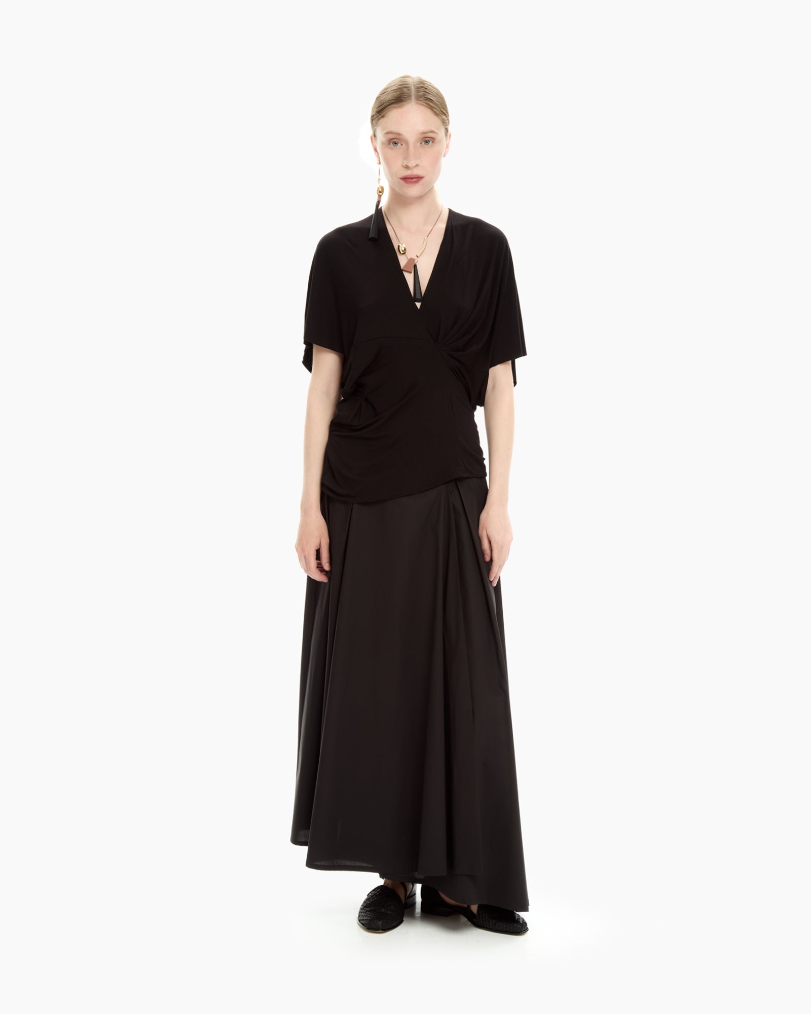 _MALLONI Top con drappeggio NERO