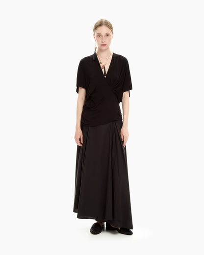 _MALLONI Top con drappeggio NERO