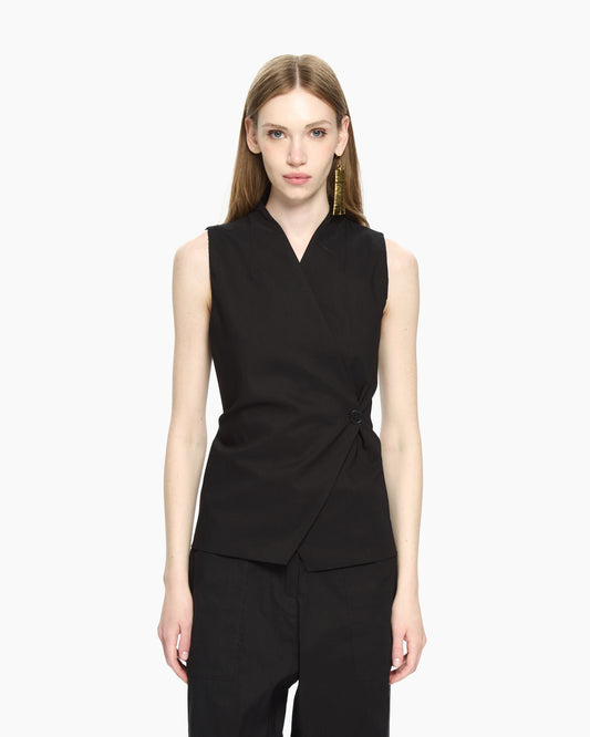 _MALLONI Gilet asimmetrico NERO