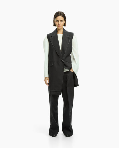 _MALLONI Gilet lungo NERO