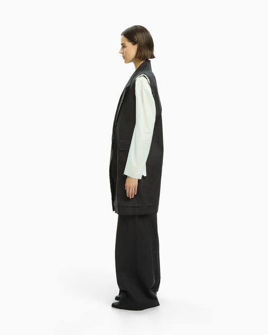 _MALLONI Gilet lungo NERO