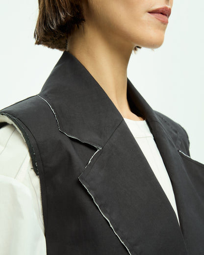 _MALLONI Gilet lungo NERO