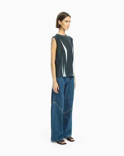 _MALLONI Top smanicato NERO