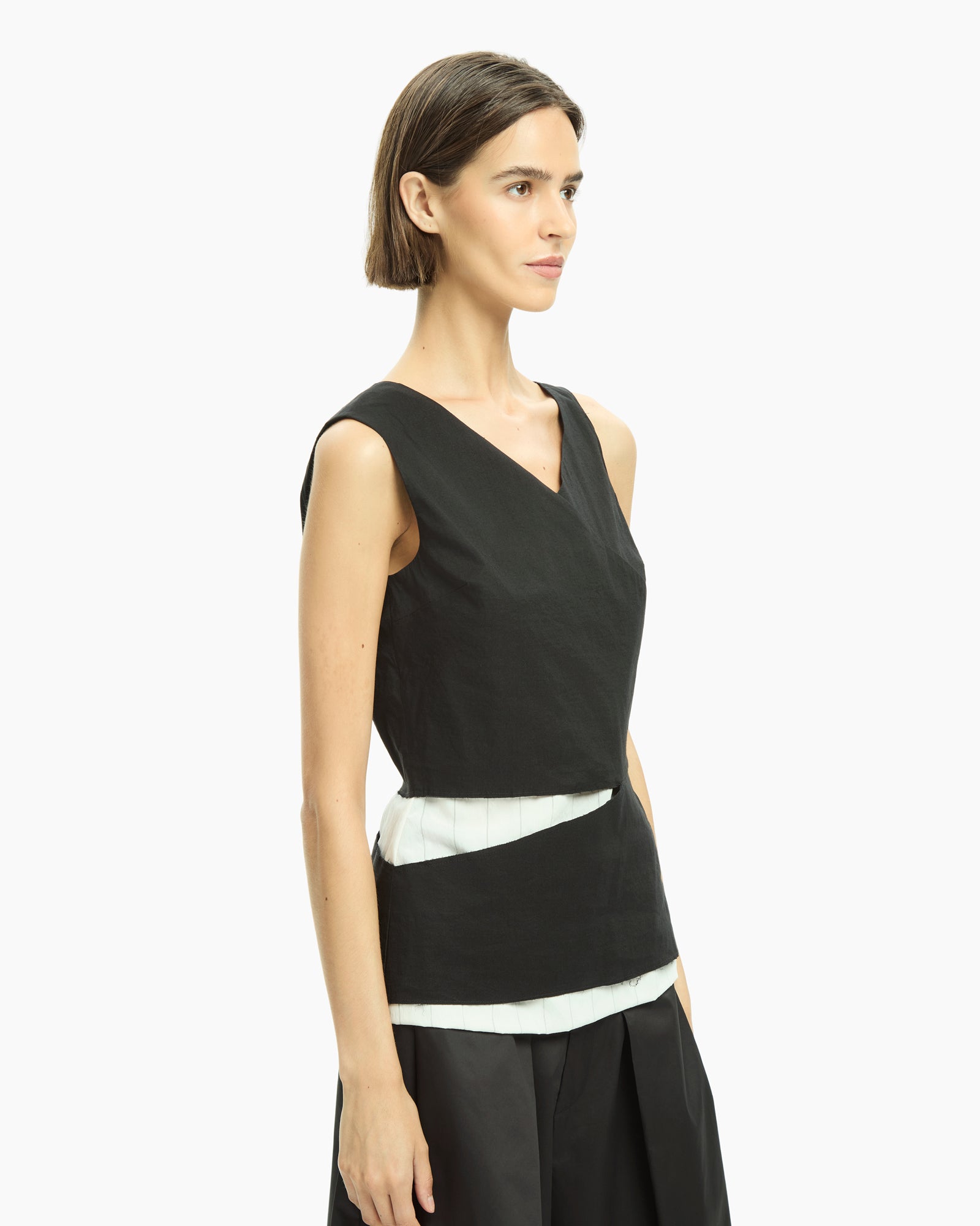 _MALLONI Top smanicato NERO