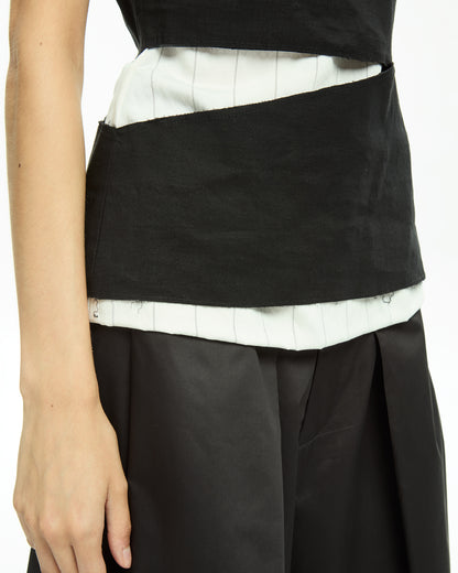 _MALLONI Top smanicato NERO