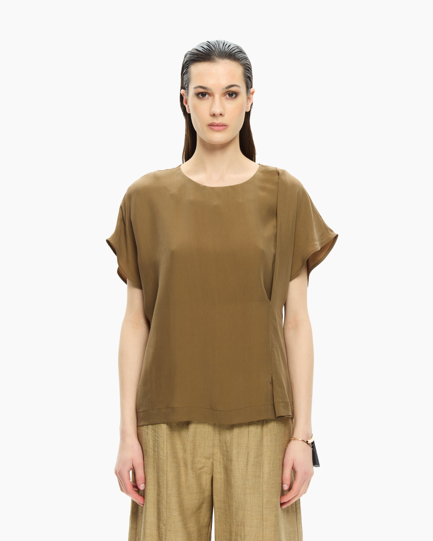 _MALLONI Top con maniche ad aletta MARRONE