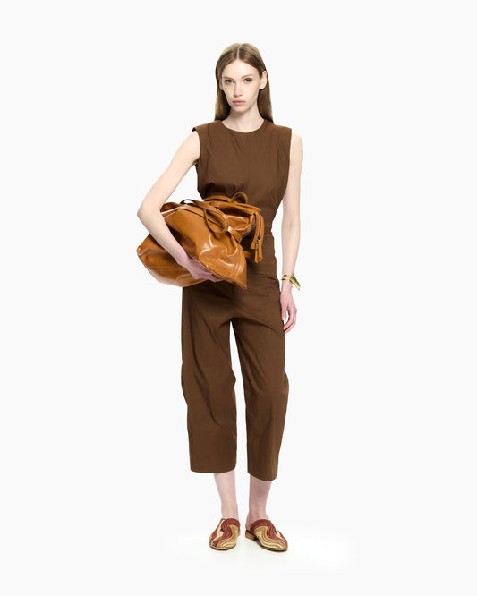 _MALLONI Top smanicato MARRONE