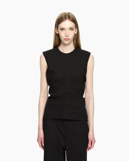 _MALLONI Top smanicato NERO