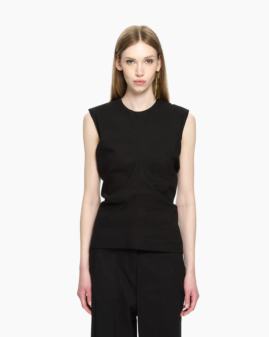 _MALLONI Top smanicato NERO