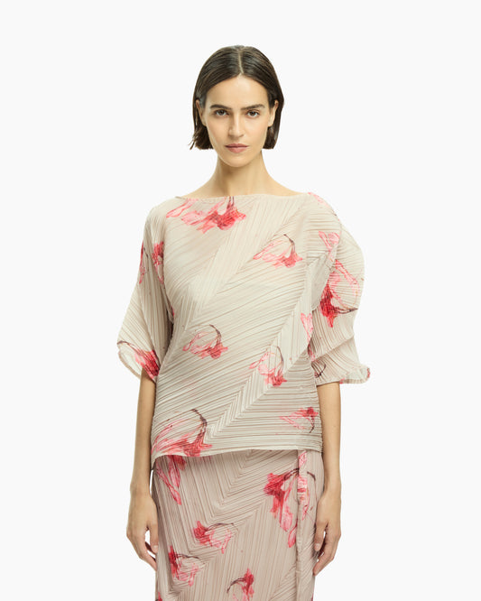 _MALLONI Top plissè ROSSO