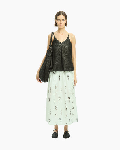 _MALLONI Top in pelle NERO