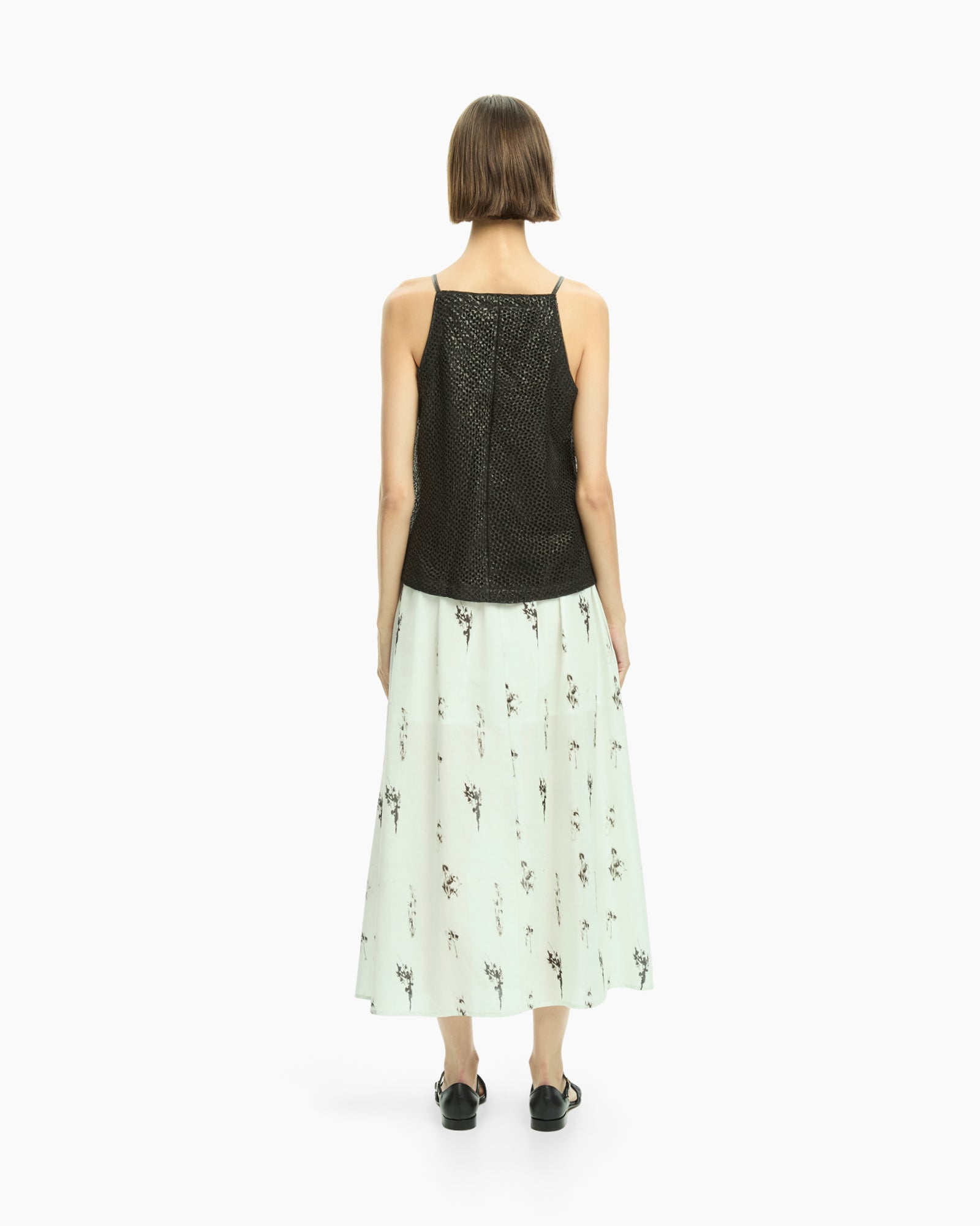 _MALLONI Top in pelle NERO