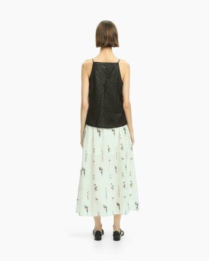 _MALLONI Top in pelle NERO