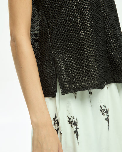 _MALLONI Top in pelle NERO