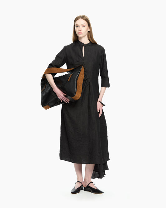 _MALLONI Abito drappeggiato  NERO