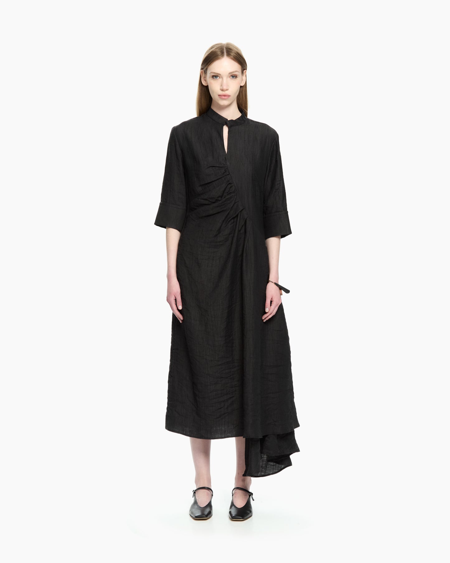 _MALLONI Abito drappeggiato  NERO
