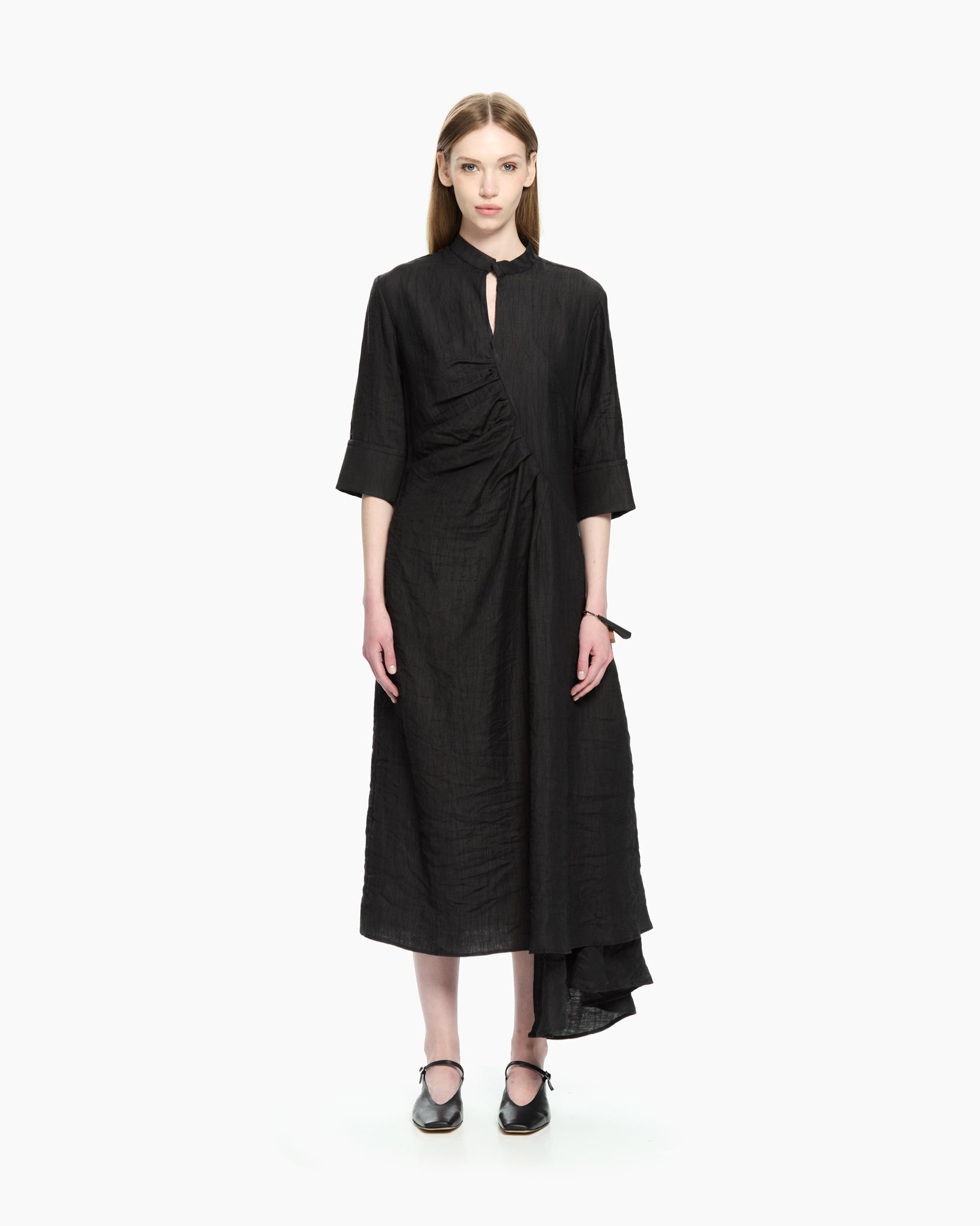 _MALLONI Abito drappeggiato  NERO