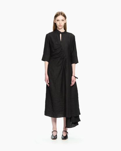 _MALLONI Abito drappeggiato  NERO