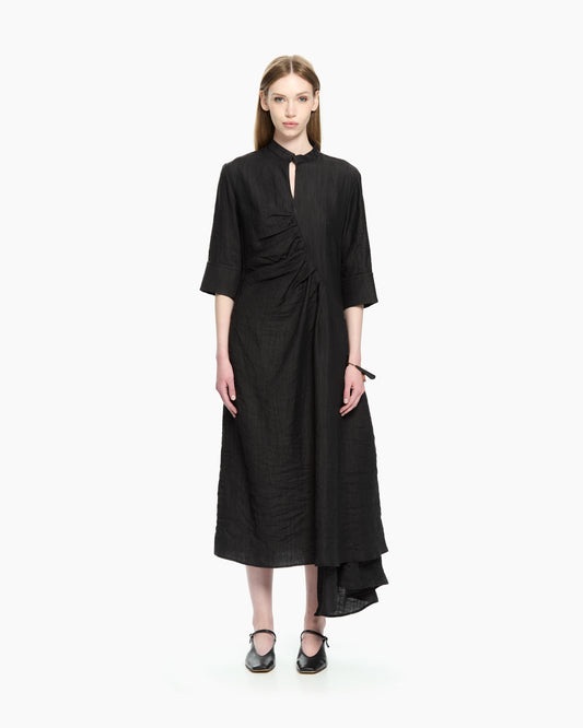 _MALLONI Abito drappeggiato  NERO