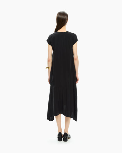 _MALLONI Abito midi con scollo a V NERO