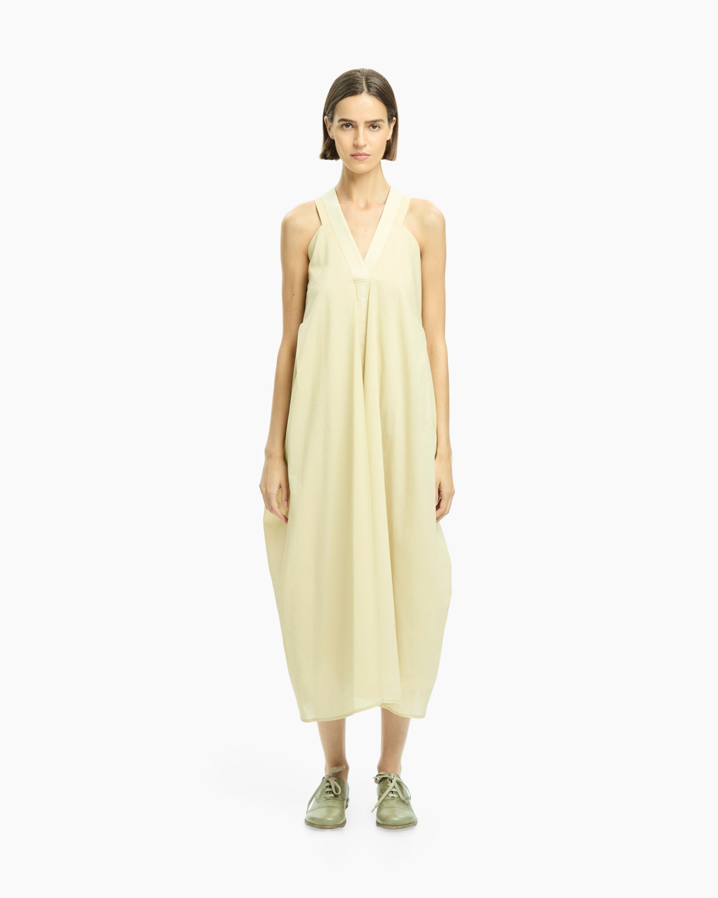 _MALLONI Abito lungo in tessuto fluido GIALLO