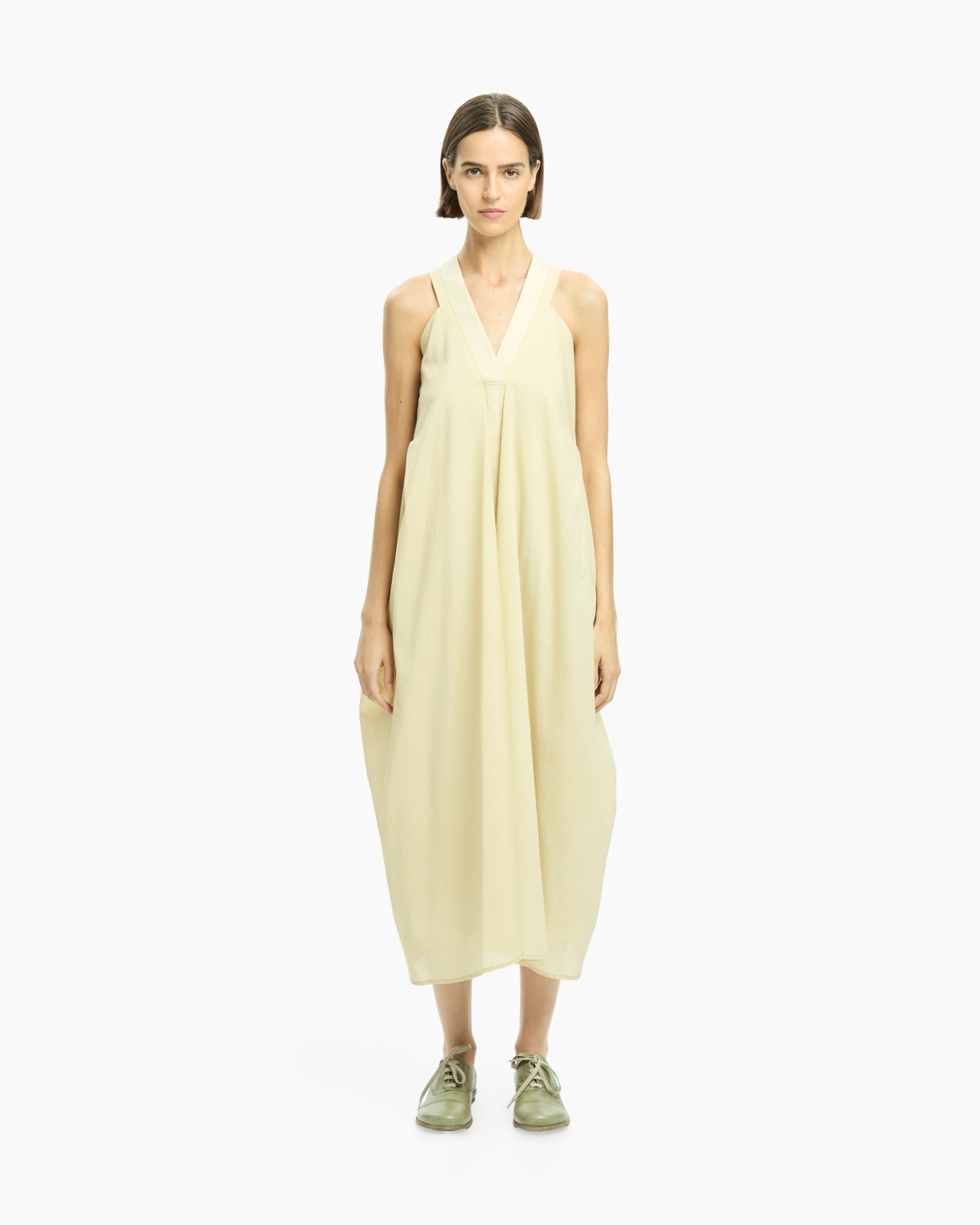 _MALLONI Abito lungo in tessuto fluido GIALLO