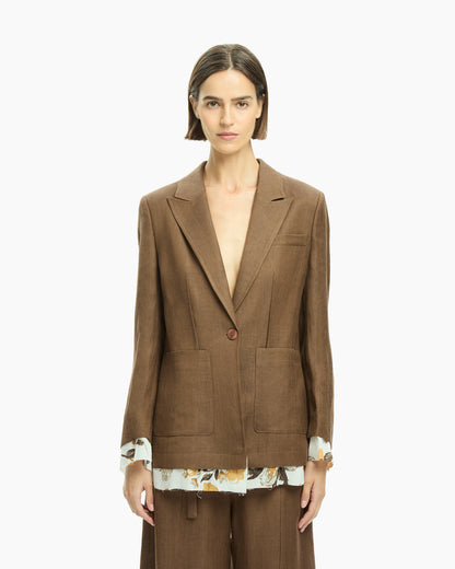 _MALLONI Blazer con fondo stampato MARRONE