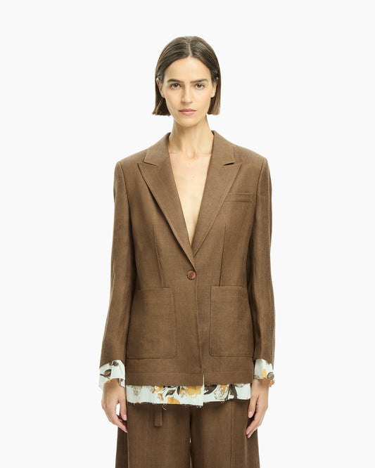 _MALLONI Blazer con fondo stampato MARRONE