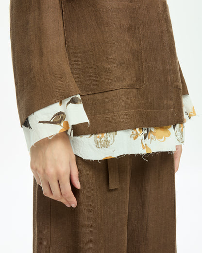 _MALLONI Blazer con fondo stampato MARRONE
