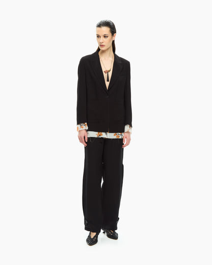 _MALLONI Blazer fluido con dettagli layered NERO