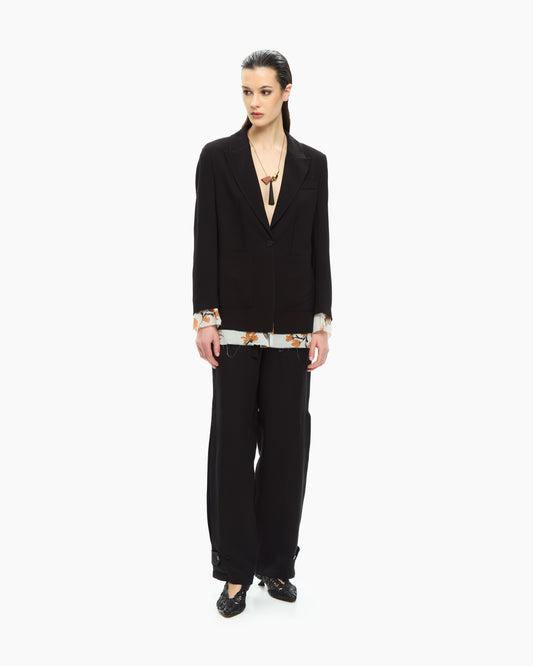 _MALLONI Blazer fluido con dettagli layered NERO