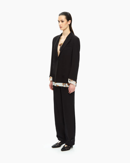 _MALLONI Blazer fluido con dettagli layered NERO